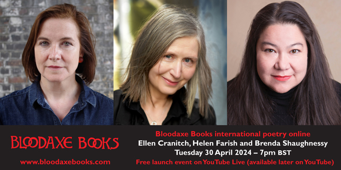 Launch reading by Ellen Cranitch, Helen Farish and Brenda Shaughnessy